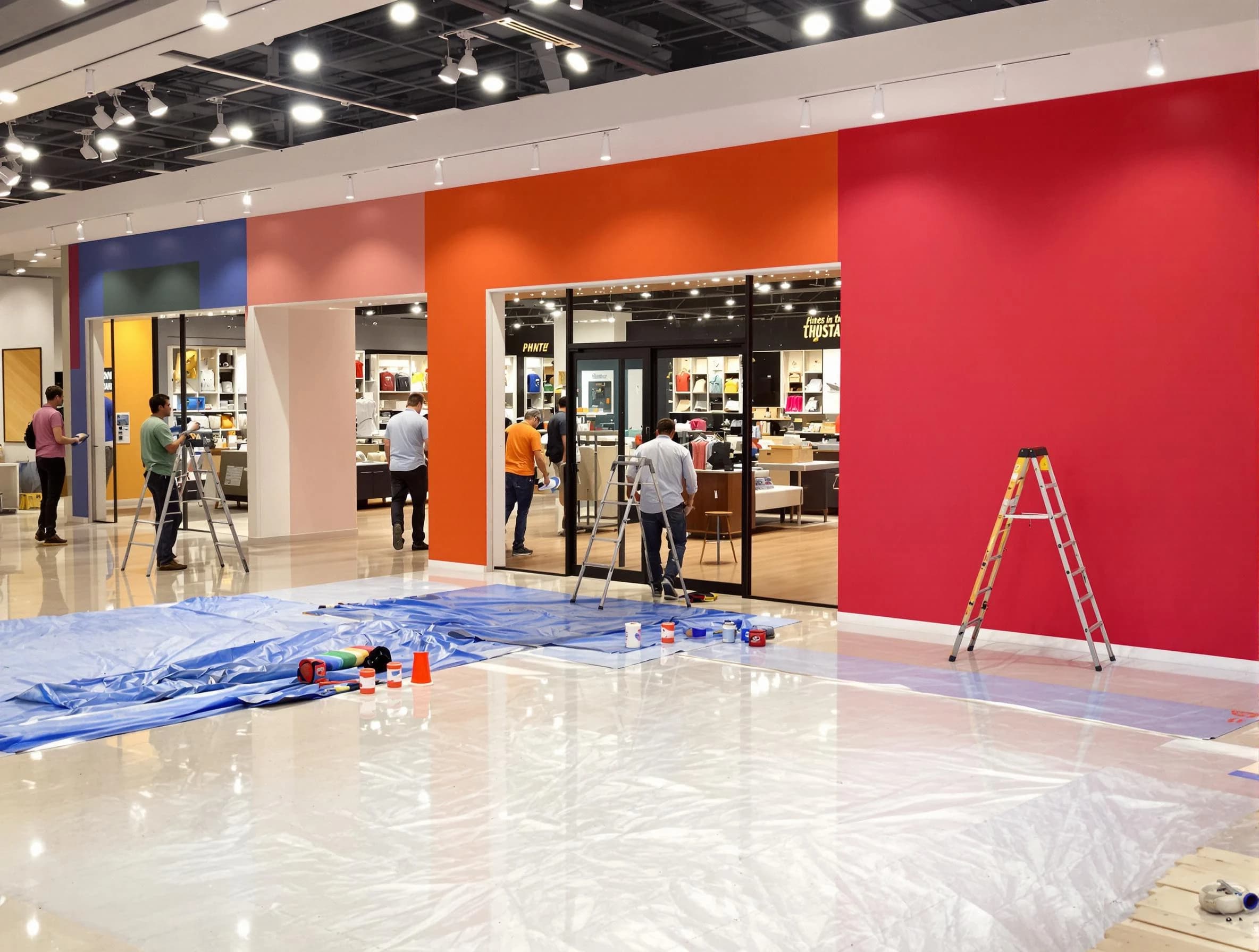 Gilbert House Painters painting a commercial interior in Gilbert, AZ