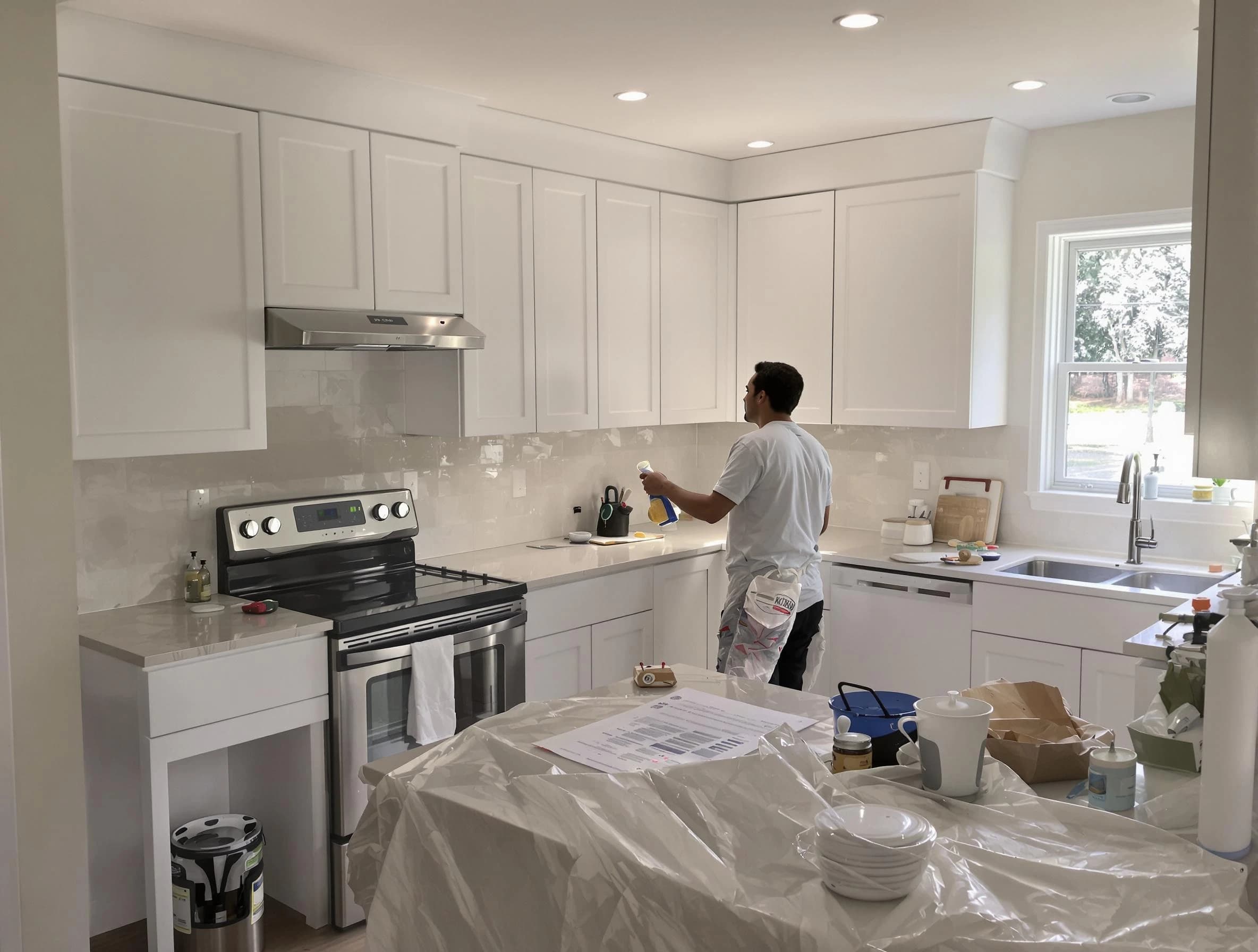 Gilbert House Painters performing detailed kitchen painting in Gilbert