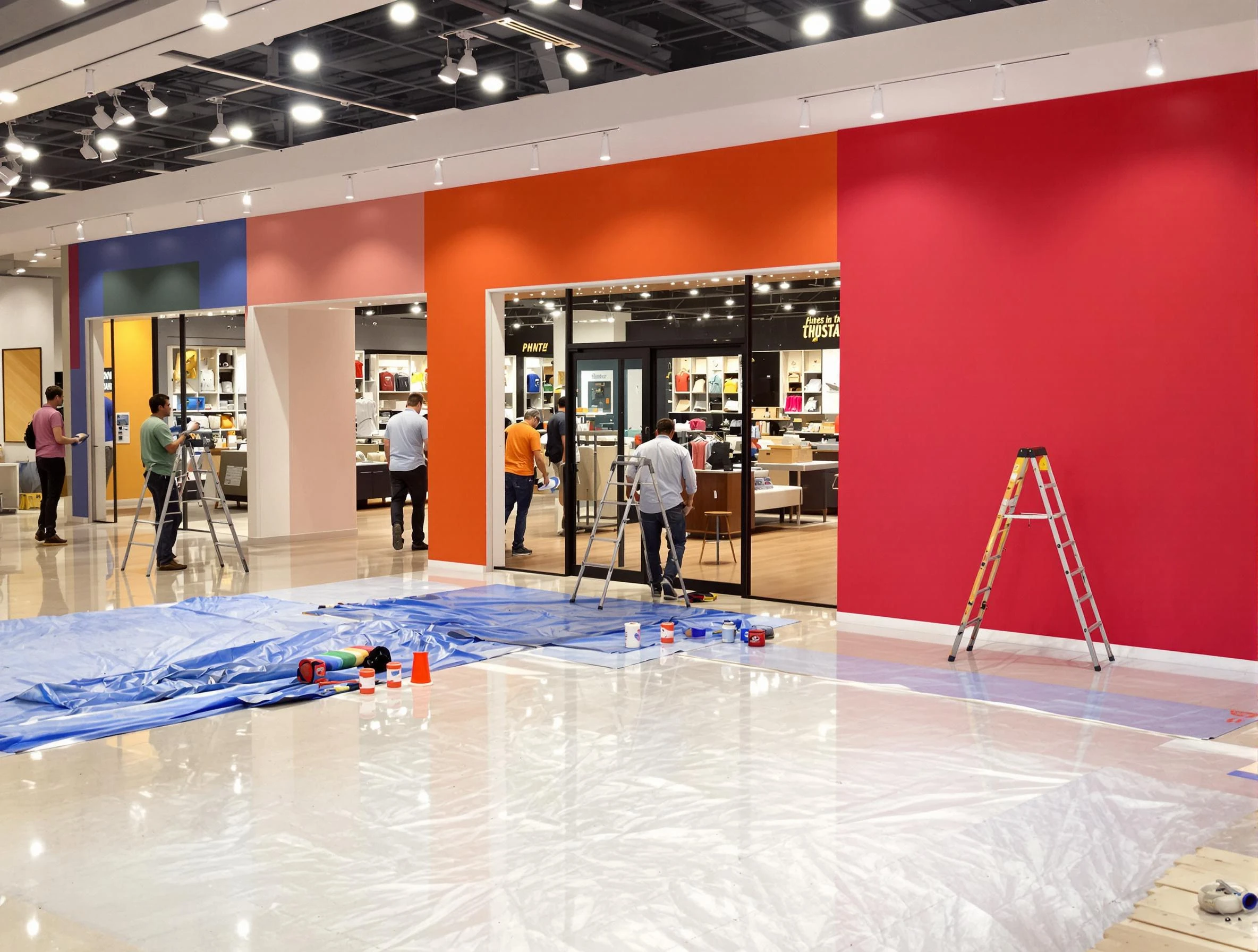 Gilbert House Painters painting a commercial interior in Gilbert, AZ