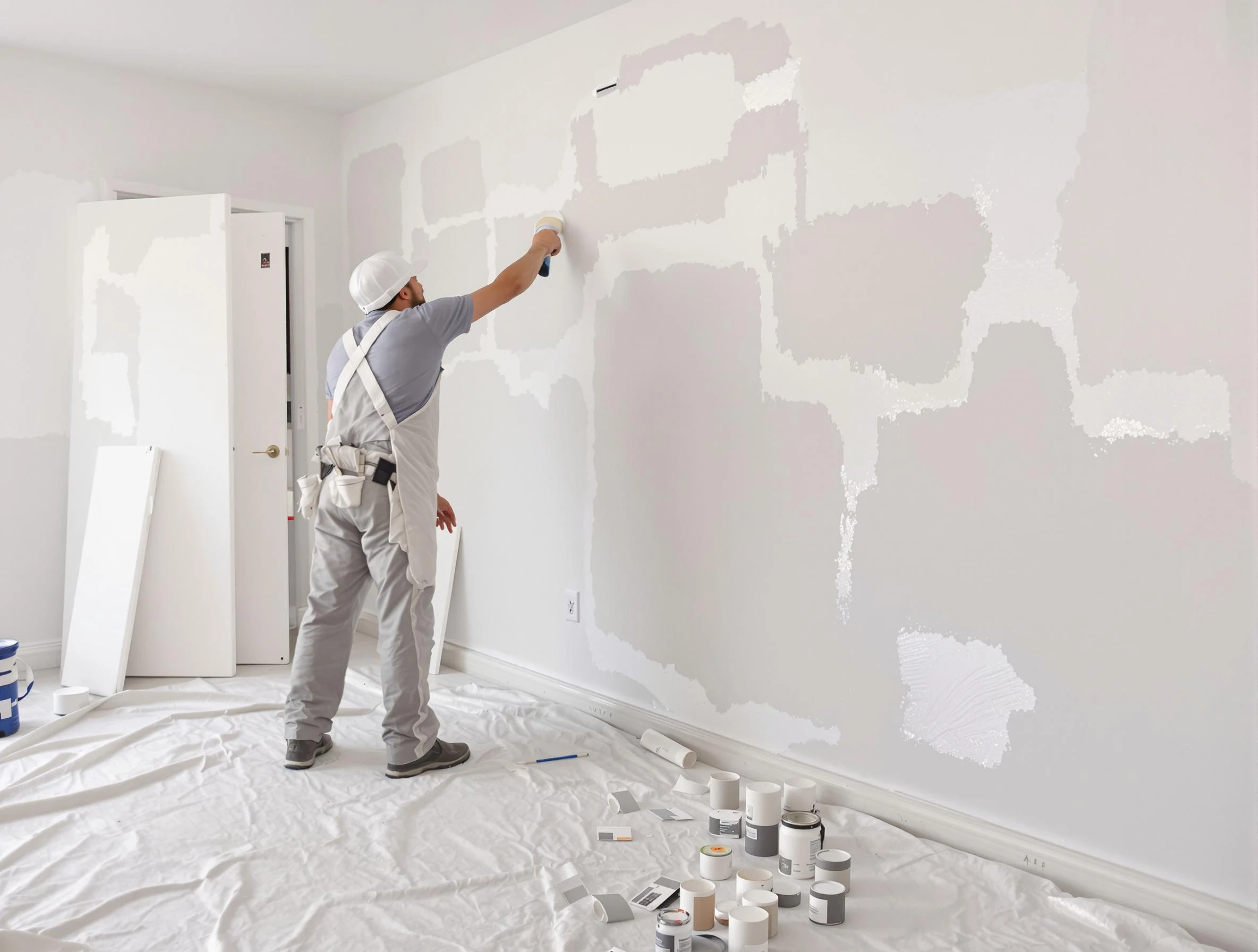 Before and after drywall repair by Gilbert House Painters in Gilbert