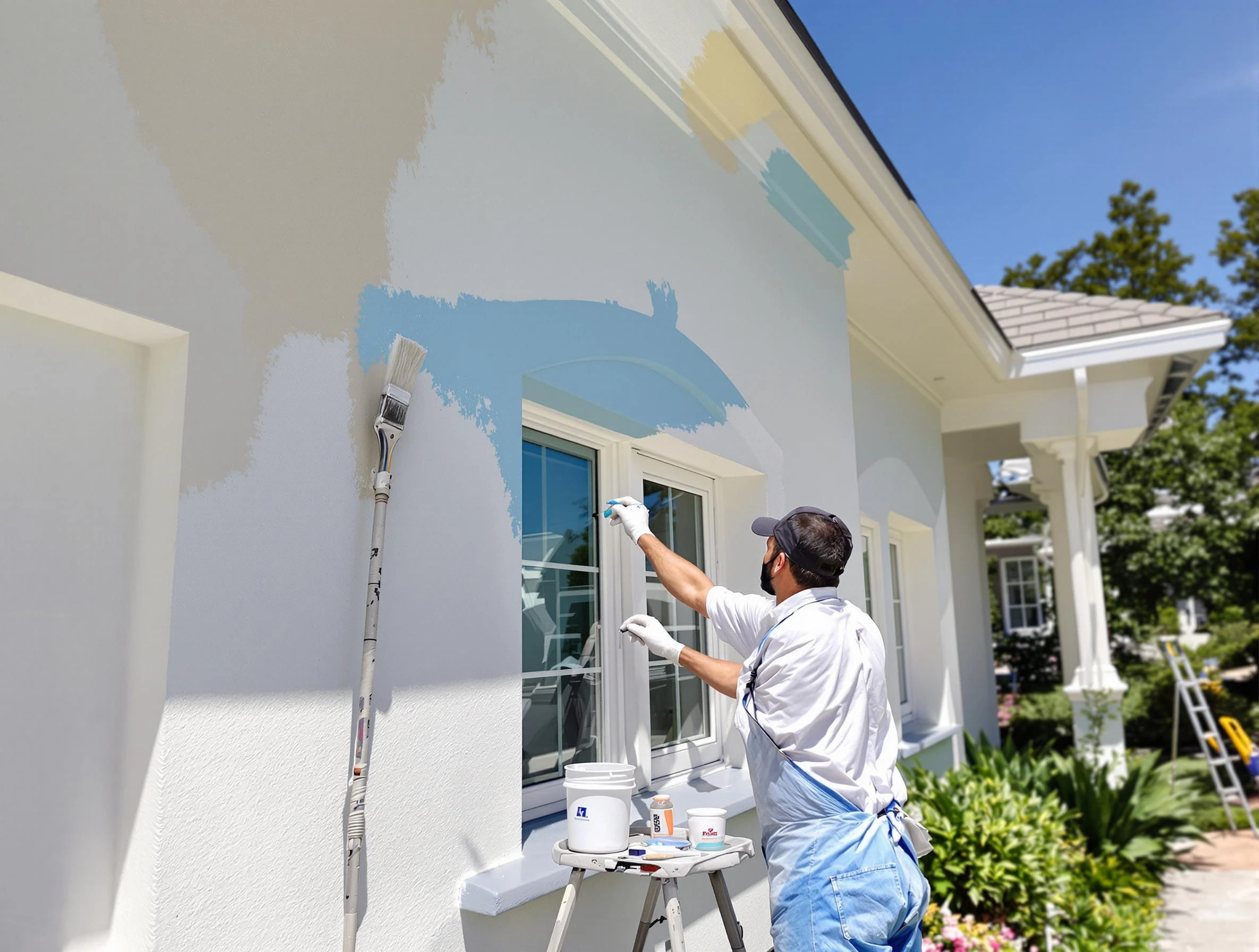 Gilbert House Painters professional painting the exterior of a house in Gilbert, AZ