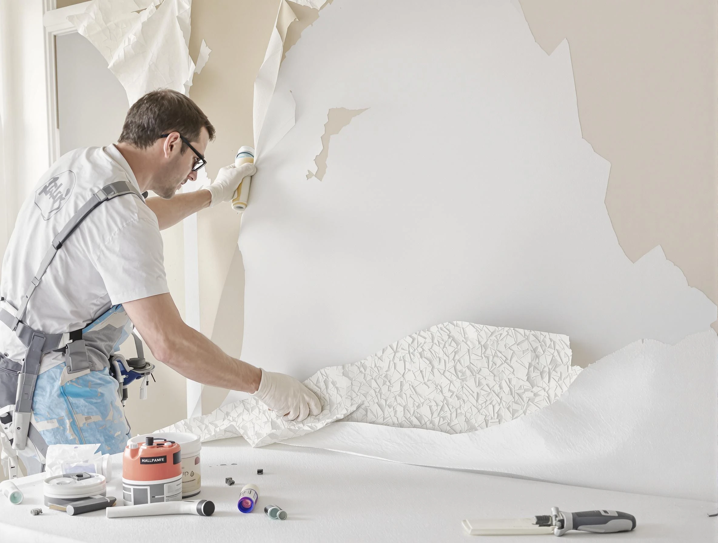 Detailed wallpaper removal and wall prep by Gilbert House Painters in Gilbert